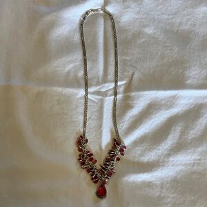 Elegant Pink and Silver Necklace